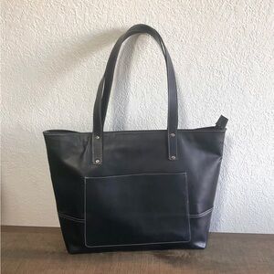Genuine leather tote bag